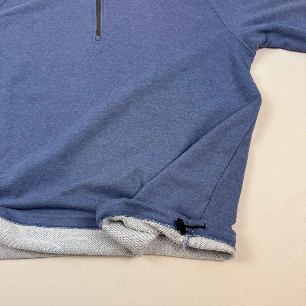 Dunning Golf Mens Blue Heather Quarter Zip Pullover Bamboo Charcoal Size L - Picture 7 of 11